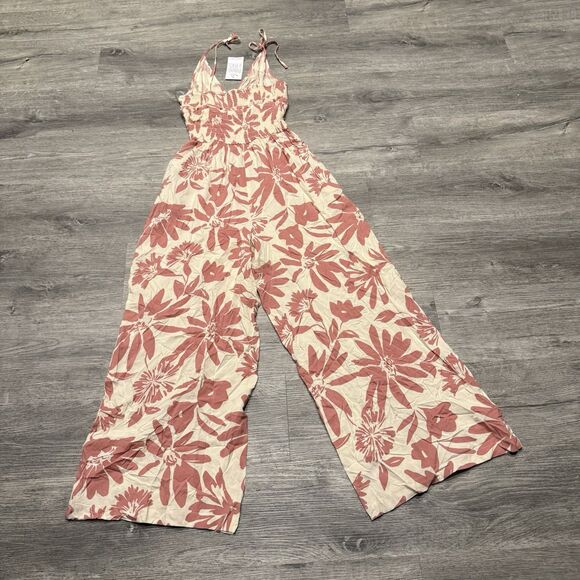 Patrons Of Peace Jumpsuit Ivory Coral Floral Sleeveless Women’s  NWT XS - Picture 9 of 12